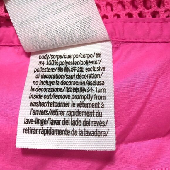NEW PINK Victoria's Secret Solid Neon Pink Mesh Hooded Full Zip Long Sleeve Jack - Picture 11 of 11